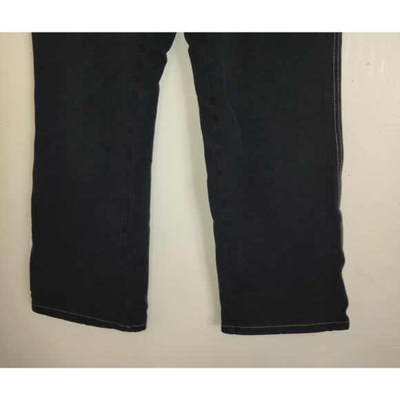 Coldwater Creek Black Jeans Sz 14P Straight Leg Gold Stitching Stretch Petite - Picture 2 of 16